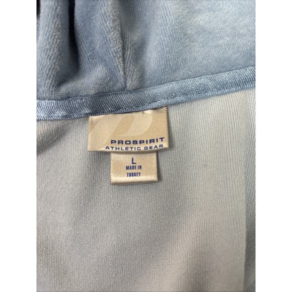 Baby Blue Velour Y2K Style Zip Hoodie Softcore Juicy Style Tracksuit Top Lg - Picture 6 of 13
